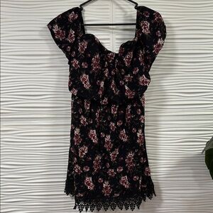 Floral Black and Pink Dress